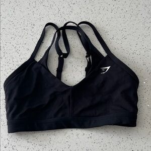 Gymshark Double Layered Black Sports Bra Size Small no cup pads